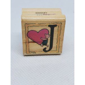 Disney All Night Media 999WPJ Heart Piglet J Wooden Rubber Stamp